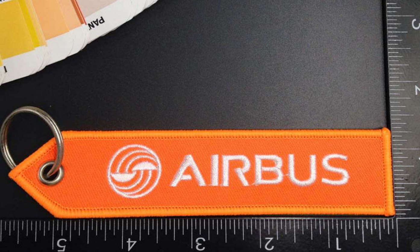 CUSTOM EMBROIDERED AIRBUS LOGO KEYCHAINS 